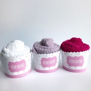 Adorable fuzzy wine socks! Multi color
